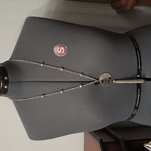 Long silver tone necklace unknown brand